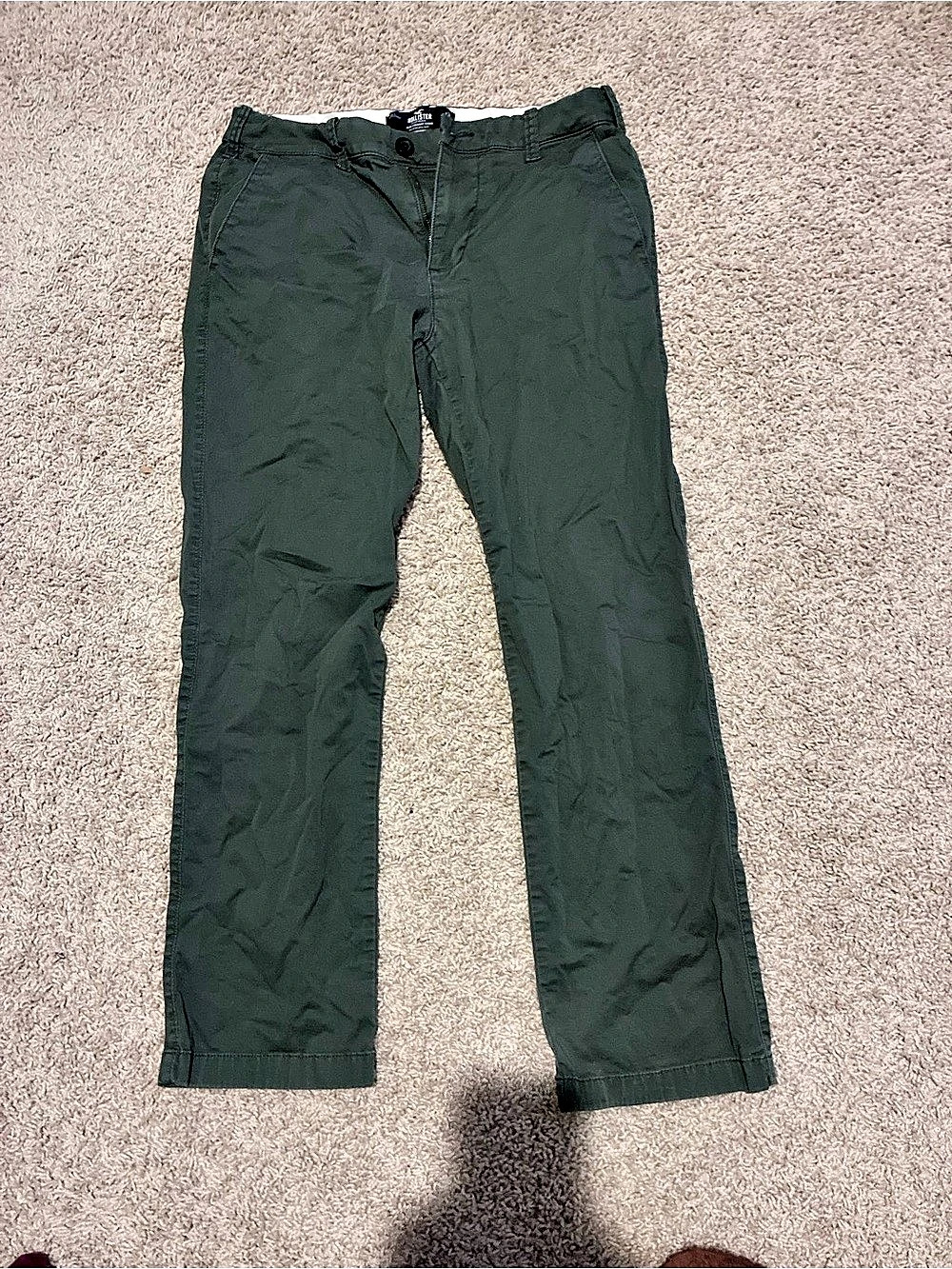 Hollister Slim Straight Chino Epic Flex Green Waist 32x30